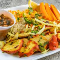 Chicken Al-King · Oven-roasted, chicken breast, sliced and sautéed with mixed vegetables, green peppers, onion...