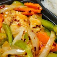 Hot & Spicy Chicken · Spicy. Chicken with green pepper, carrot, onions and carrots in hot and spicy sauce.