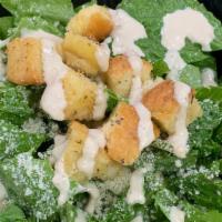 Caesar Salad · Fresh, crisp romaine lettuce tossed with our caesar salad dressing, croutons, topped with Pa...