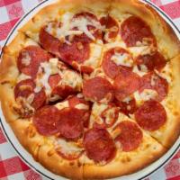 Pepperoni Overdose Pizza (Large) · Homemade pizza sauce, double cheese with a mountain 'of pepperoni.