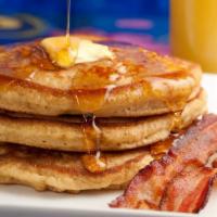 Classic Pancakes Breakfast · Served with your choice of bacon or sausage patty.