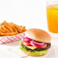 Cheeseburger Combo · Cheeseburger, fries, and a can. Please specify ingredients or it will be our regular.