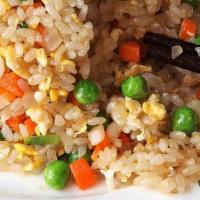 K5-1 Fried Rice With Chicken · Fried rice tossed with carrots, peas, zucchini, onions, and egg with chicken.