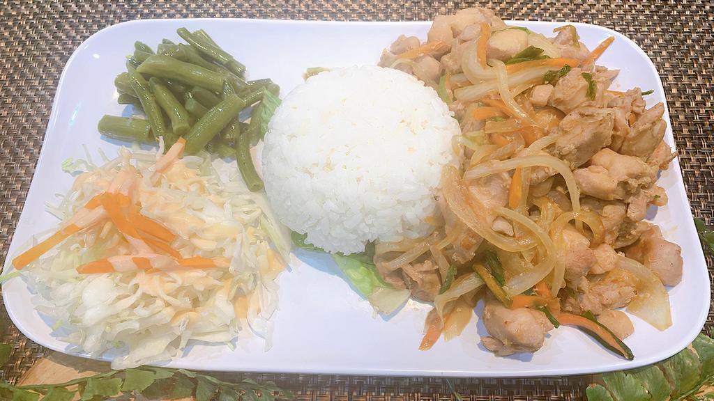 K4 Chicken Teriyaki With Rice · Grilled chicken marinated in teriyaki sauce served with veggies and side of rice.