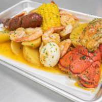 Large Shrimp Platter · 15 Shrimp, corn, egg, sausage, potatoes