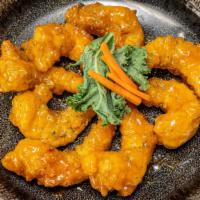Bang Bang Shrimp · 8 pieces. Deep fried crispy shrimp coated in creamy spicy sauce.