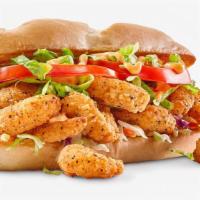 Fried Shrimp · This po boy is piled high with golden fried shrimp fresh toppings and leidenheimer french br...