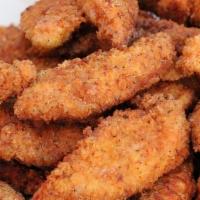 Chicken Tenders · Cooked fresh chicken breast & homemade batter. served with honey mustard or honey bbq sauce.