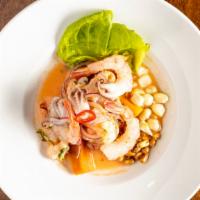 Ceviche Mix Chimpum Callao · Fresh white fish shrimp and octopus.

*Consuming raw or undercooking meat, poultry, seafood,...