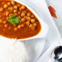 Chana Masala · A popular Northern Indian chickpeas curry with onion tomato and spices.