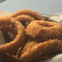 Onion Rings · Coated in crispy batter and deep fried for an awesome crunch.