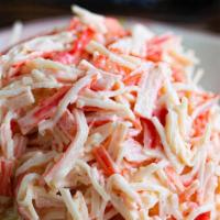 Spicy Crab Salad · Imitation crab meat, cucumber, avocado, masago