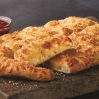 Cheezybread · Fresh-baked bread strips with 4 kinds of cheeses and garlic butter; topped with parmesan and...