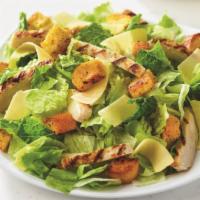 Chicken Caesar Salad · Fresh-cut lettuce blend, grilled chicken, parmesan cheese and croutons made daily; served wi...