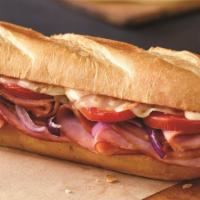Ham & Cheese Sub · Ham, provolone cheese, tomatoes, red onions and mayo