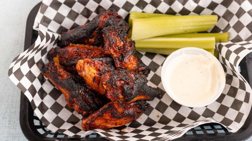 7 Wings · Celery + choice of ranch or blue cheese