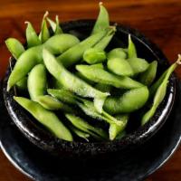 Edamame · Salted soy beans in the pod.