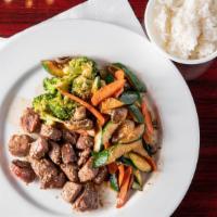 Hibachi · Served with your choice of preparation, rice, and side with fresh steamed squash, broccoli, ...