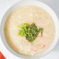 Soup Bowl · Prepared with mixed seafood crabs meat, shrimp garnish with green onions, cilantro, and whit...