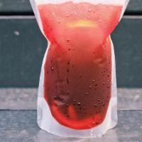 Bissap Watermelon · Cold hibiscus tea, sweetened, and spiced.