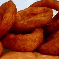 Onion Rings · Beer battered served as a small or large.