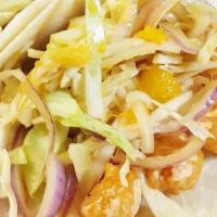 Spicy Shrimp · Two soft tacos stuffed with crunchy shrimp tossed in our special spicy sauce and topped with...