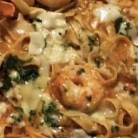 Dat N'Awlins Jambalaya Pasta · All the creole cooking power has been summoned to create this southern delight. Jumbo Shrimp...