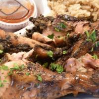 Jerk Chicken · A caribbean delicacy brought straight from the island. We put the scotch bonnet pepper and o...