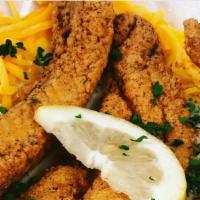 Fish And Grits(All That P.S.) · Outkast done told you, 3 catfish filets fried golden, served on our signature cheddar laced ...