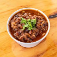 Small Chili · Homemade steakhouse style chili with  smoked brisket, pulled pork butt, flank steak, black a...