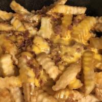 Bacon Cheese Fries · Crinkle-cut fries, mozzarella & cheddar, crumbled bacon / Ranch