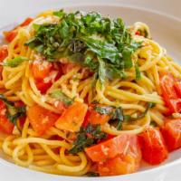 Pasta Alla Checca · tomato, basil, olive oil, garlic, spaghetti