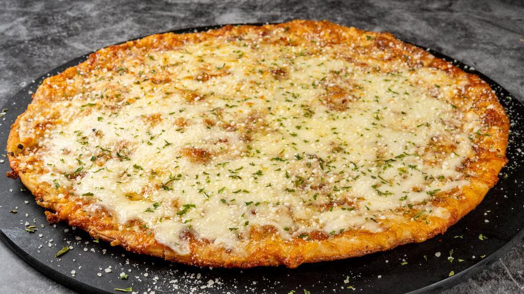 Cheese Bread · Garlic herb glaze topped with a three cheese blend garnished with Romano.