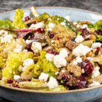 Cranberry Salad · Spring mix, balsamic, cranberries, candied walnuts, cheese.