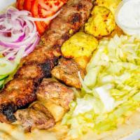 Kabobi Platter · Any two meat of your choice including (koobideh kabob, chicken breast kabob, spicy chicken, ...