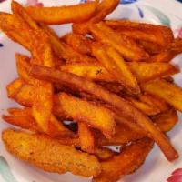 Sweet Potato Fries · Fried sweet potato.