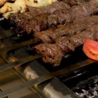 Beef Tenderloin Kabob · Lean beef tenderloin chunks marinated in Persian spices and grilled to perfection.