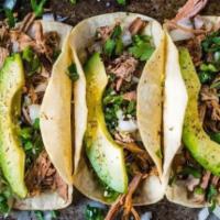 Mexican Tacos (One) · Chicken, steak, chorizo, carnitas, and fish.
