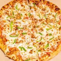 Chicken Deluxe Pizza · Grilled chicken, onion and green pepper.