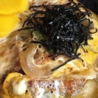 Katsu Don · Deep fried pork cook with egg and onion on a bed of steam rice