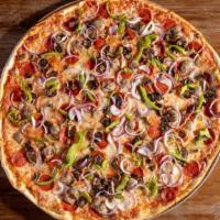 Times Square  · Pepperoni, sausage, mushrooms, onions, & green peppers.