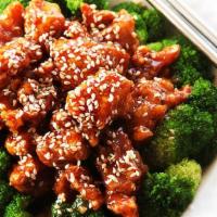 Sesame Chicken  · Served in a sweet sauce served with sesame seeds.