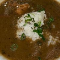 Chicken And Andouille Gumbo · Popcorn Rice.