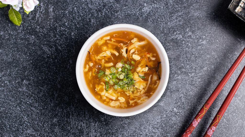 Hot And Sour Soup · Spicy and sour flavored with hot pepper and vinegar.
