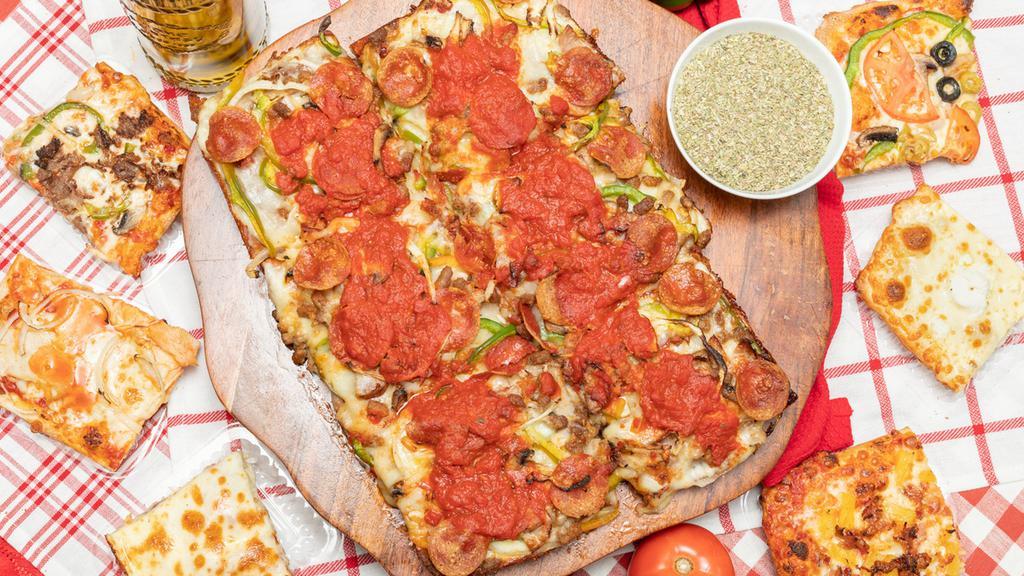 Katsouprinis Pizza Squared · Pizza · Salad · Desserts · American
