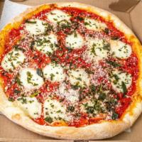 Margarita Pizza (Small) · Red sauce, basil and fresh mozzarella cheese.