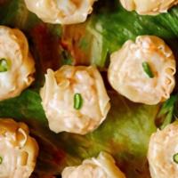 All Shrimp Shaomai Dumplings · Shrimp and vegetables encased in a clear wrapper resembling a seashell served with our house...