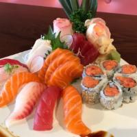 Sushi & Sashimi Combo · Six pieces sushi, 10 pieces sashimi and one spicy tuna roll.