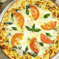 White Pizza · Mozzarella cheese, fresh chopped garlic, oil & black pepper.