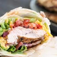 Chicken Ranchero · Crispy chicken, lettuce, sliced tomatoes, bacon & ranch dressing